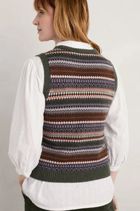 SEASALT's Percella Cove Vest in Weaving Needle Wisteria Mix, back view