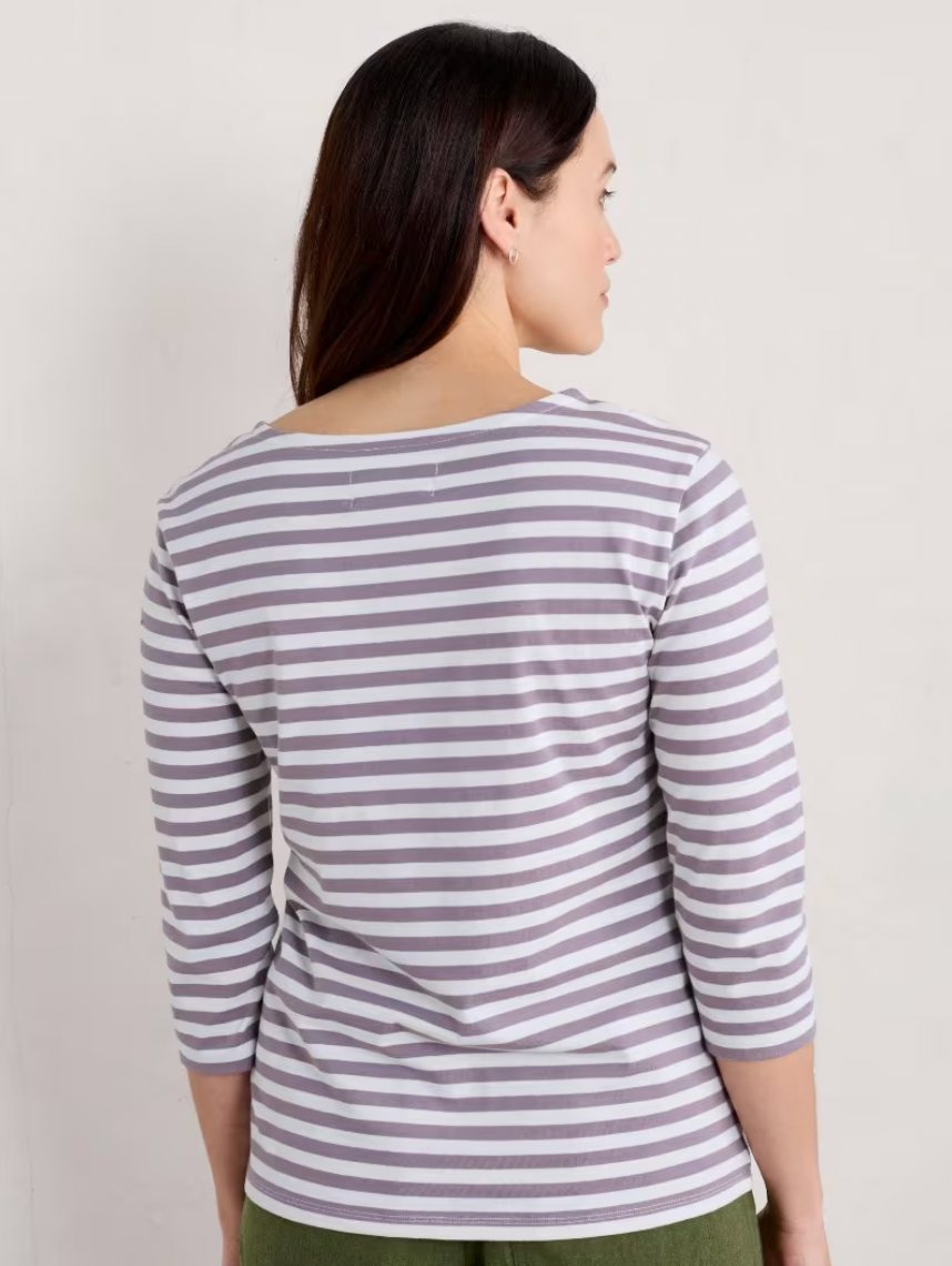 SEASALT's Sailor Top in Mini Cornish Grape Thistle, back view