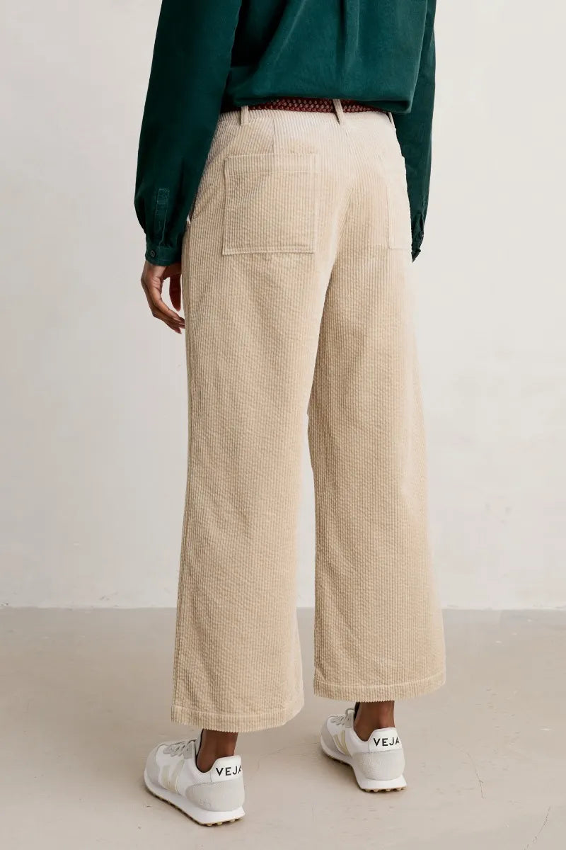 SEASALT's Asphodel Trousers in Birch, wide leg flare