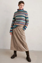 SEASALT's Braque Jumper in Interplay Wade Multi, ladies sweater styled with maxi skirt
