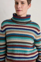 SEASALT's Braque Jumper in Interplay Wade Multi, stripe detail of ladies sweater