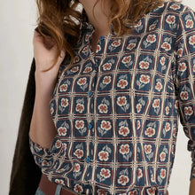 SEASALT's Larissa Shirt in Floral Stamp Maritime