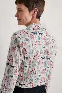 SEASALT's Larissa Shirt in Tapestry Forest Aran, back view