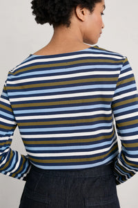 SEASALT's Sailor Shirt in Tri Mini Cornish Cornflower, back view
