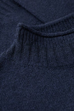 SEASALT's Trevorrow Jumper in Maritime, close up of navy knit