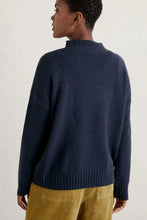 SEASALT's Trevorrow Jumper in Maritime, back view of sweater