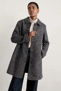 SEASALT's Wood Cabin Coat in Catchcall Wade, styled with jeans