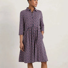 SEASALT - jersey cotton dress - Wood Rush in Pretty bLeaves maritime