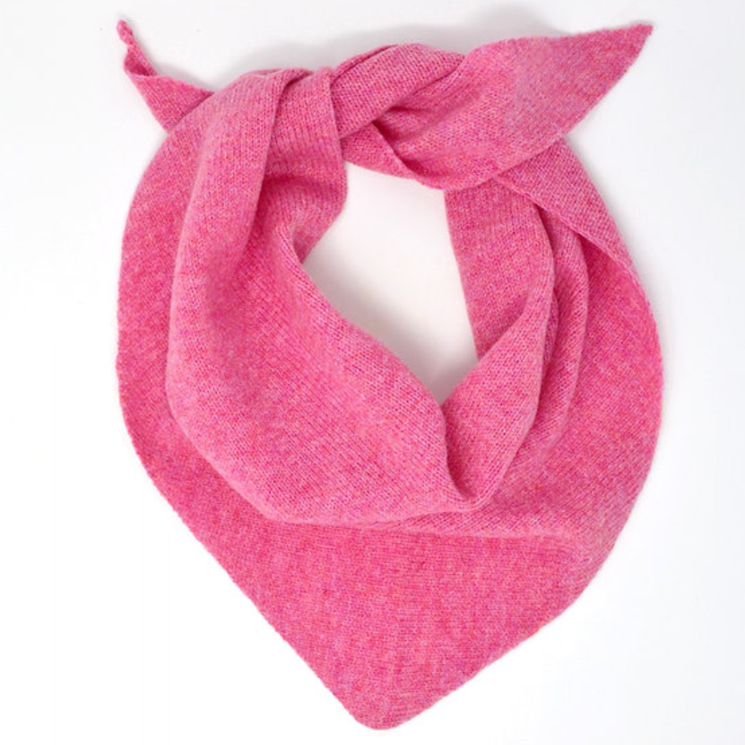 Neckerchief in pink. Merino wool.