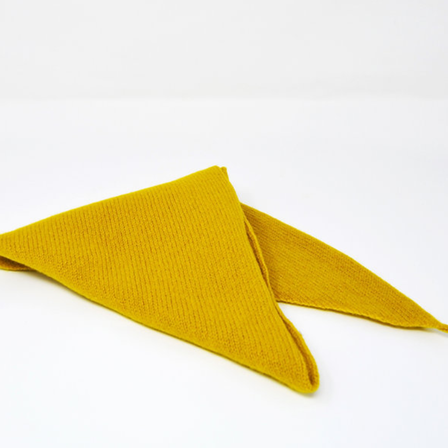 Triangle woollen scarf for women in yellow