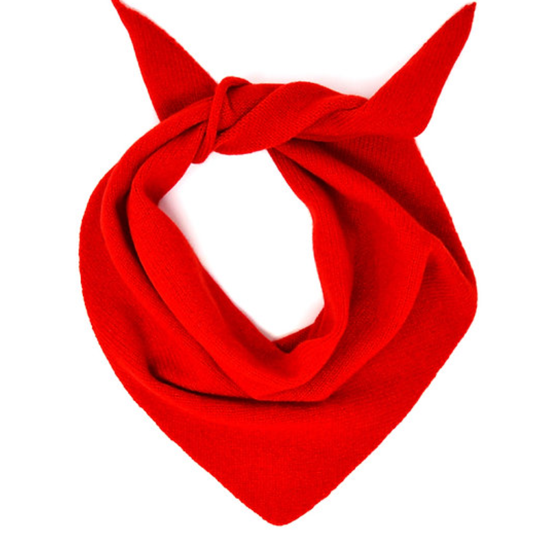 Neckerchief in poppy red. Knitted merino wool.