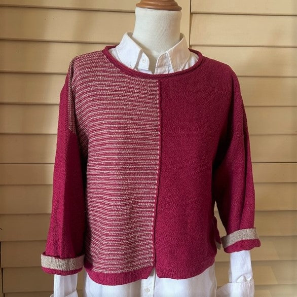 Striped jumper in pink. Quality Scottish Knitwear.