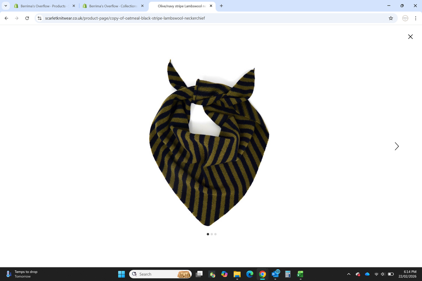 SK Scotland - Striped Triangle Neckerchief - Olive / Navy