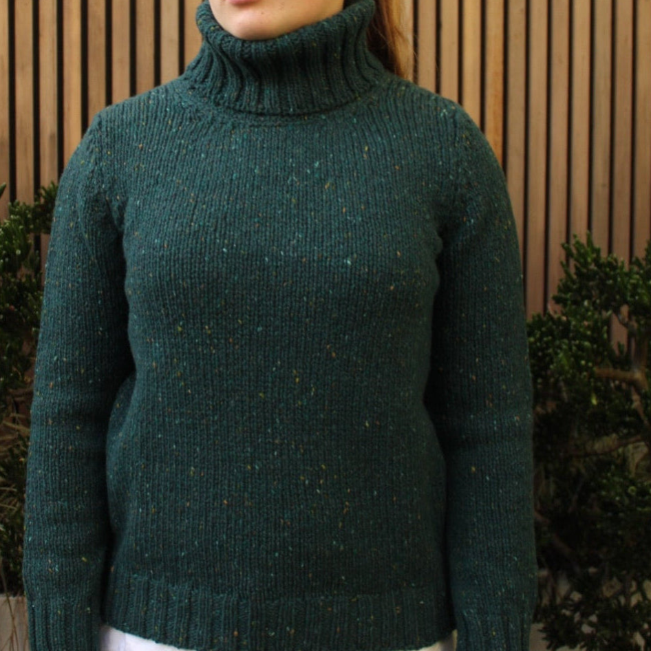 Fisherman Out of Ireland - Polo Neck Jumper - Scots Pine