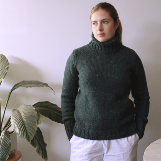 Fisherman Out of Ireland - Polo Neck Jumper - Scots Pine