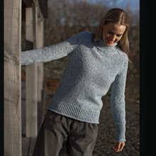 Fisherman out of ireland turtle neck jumper in blue mist for women