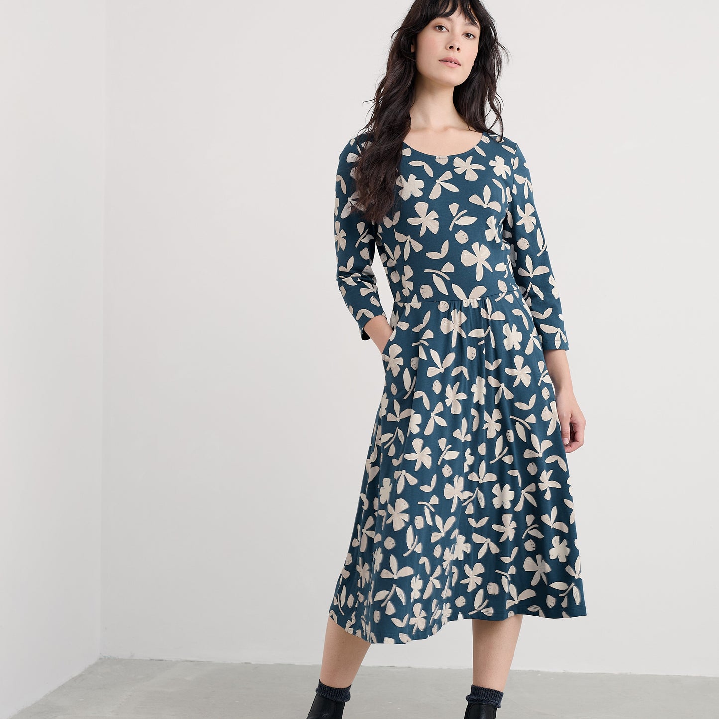 Seasalt April Dress in Organc Shaper Dark Lugger