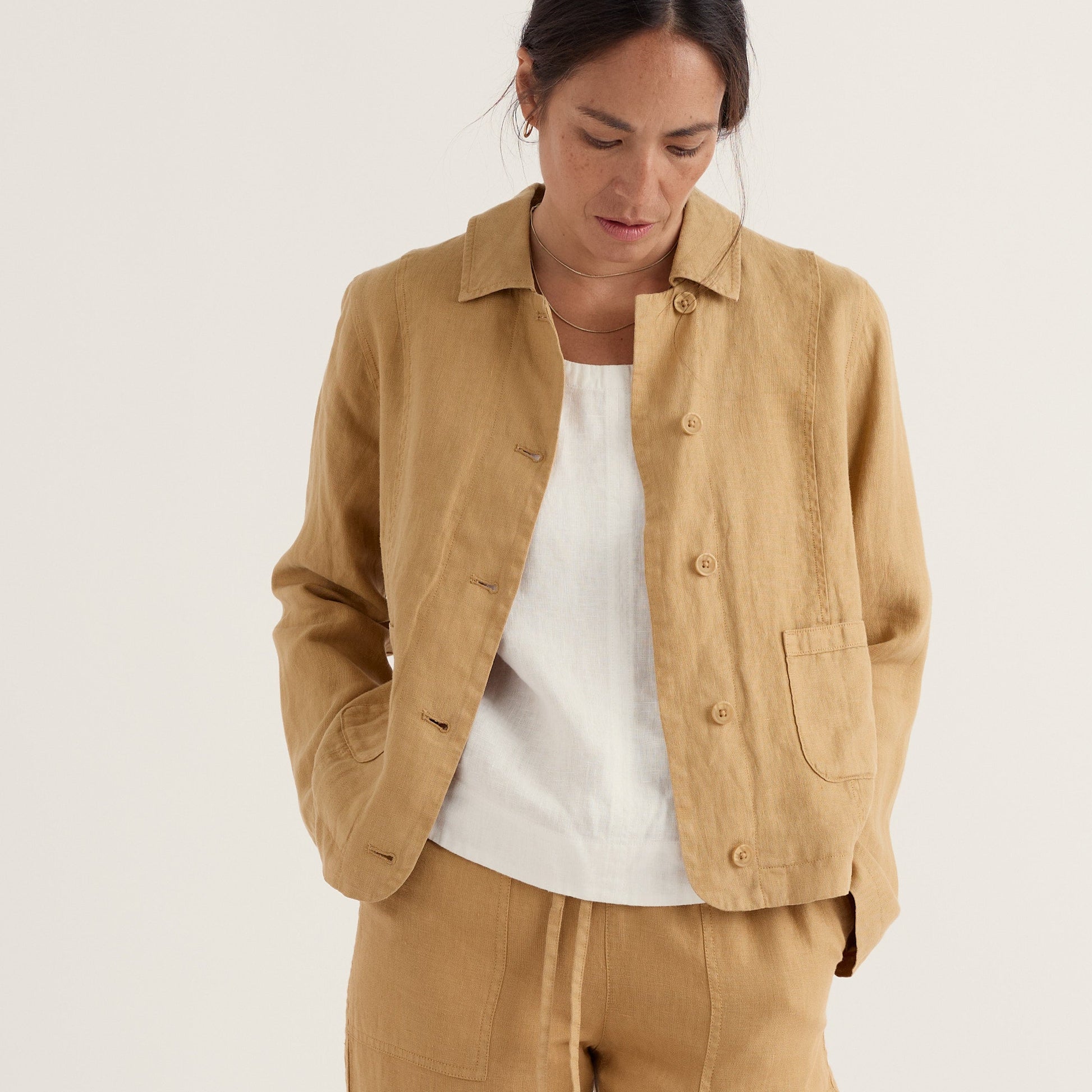Seasalt Linen Jacket for women in sand