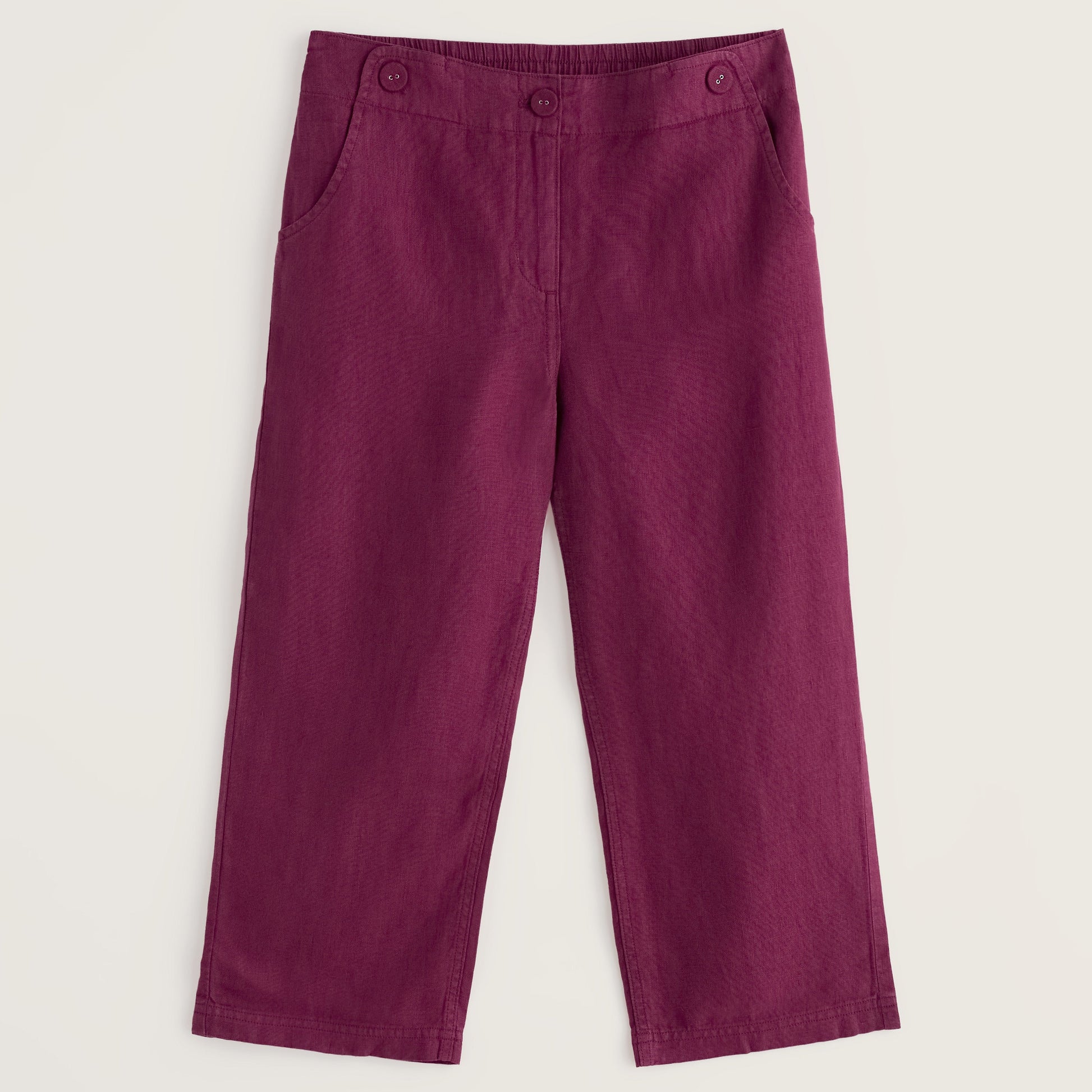 Seasalt Cornwall womens summer pants linen in dark pink
