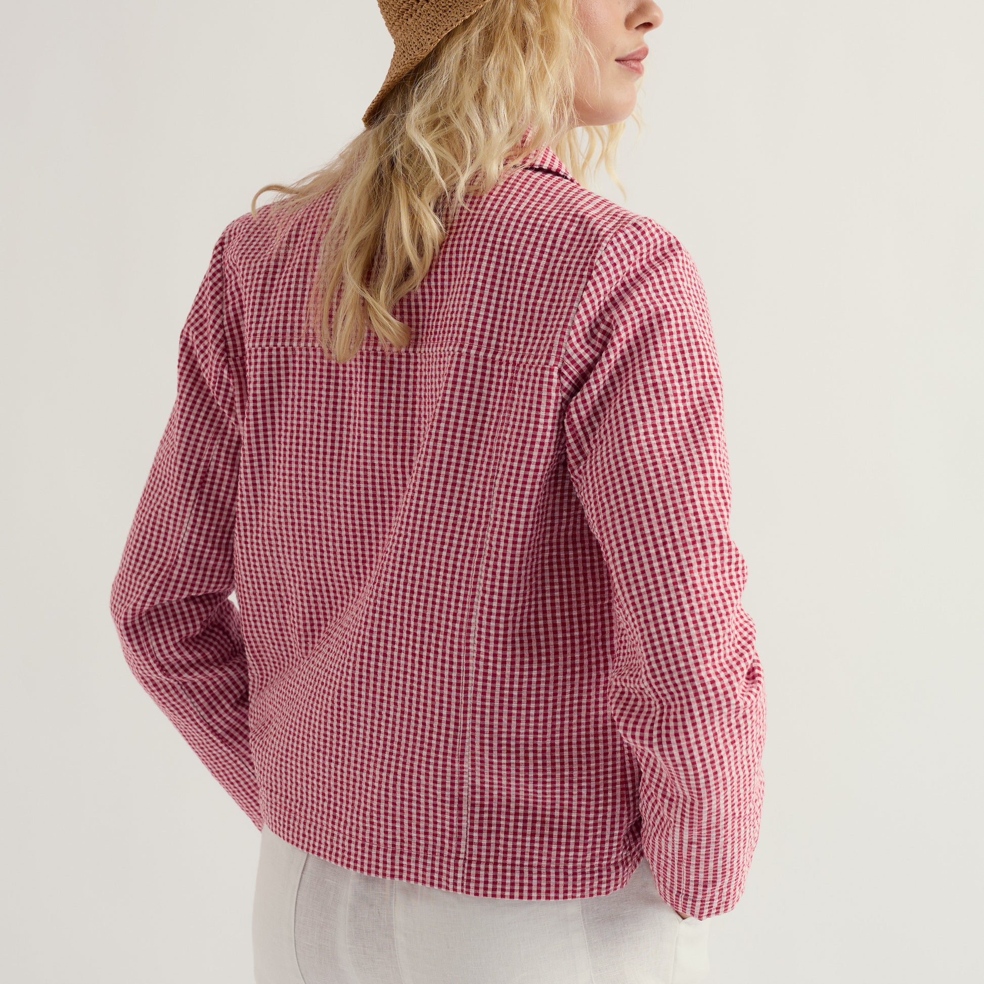 Seasalt Gingham Jacket Scarlet