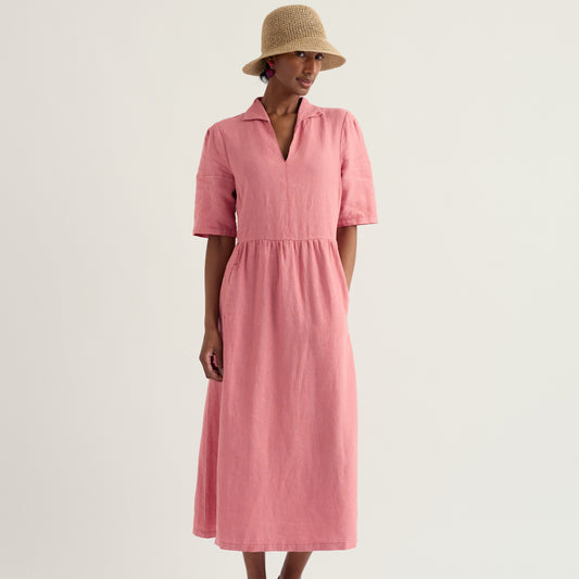 Seasalt Cornwall Fern Violet Dress in Wild Rose