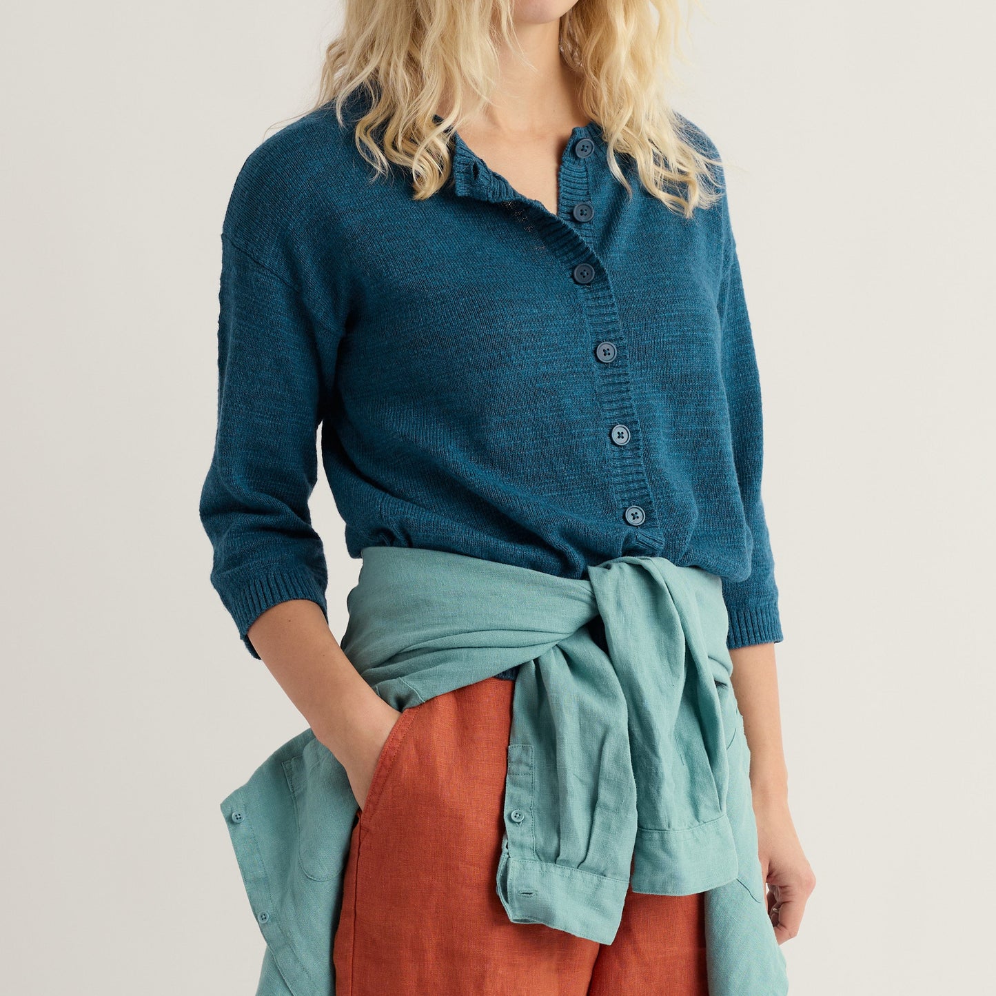 Seasalt Cornwall Blue linen cardigan