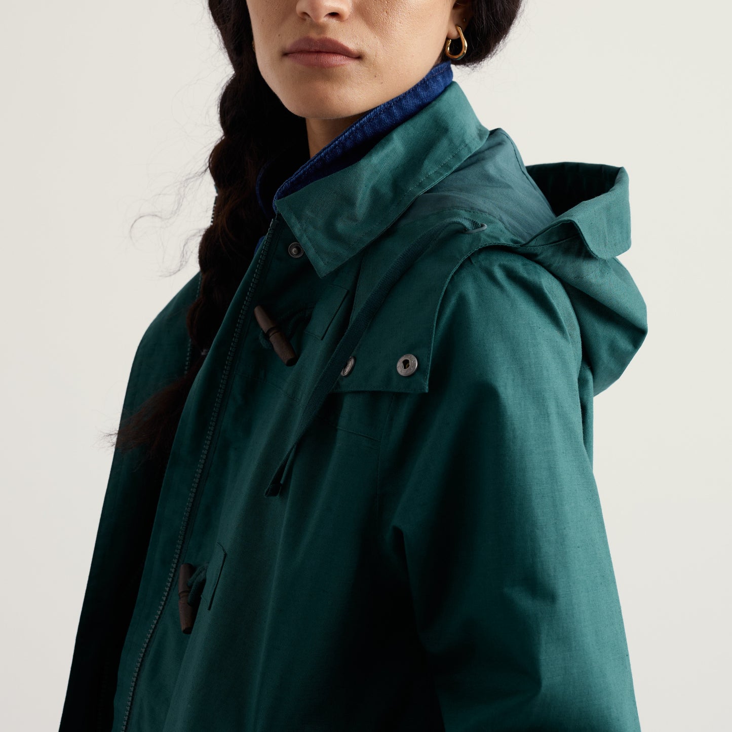 Seasalt Cornwall waterproof coat with hood zip and toggles for women