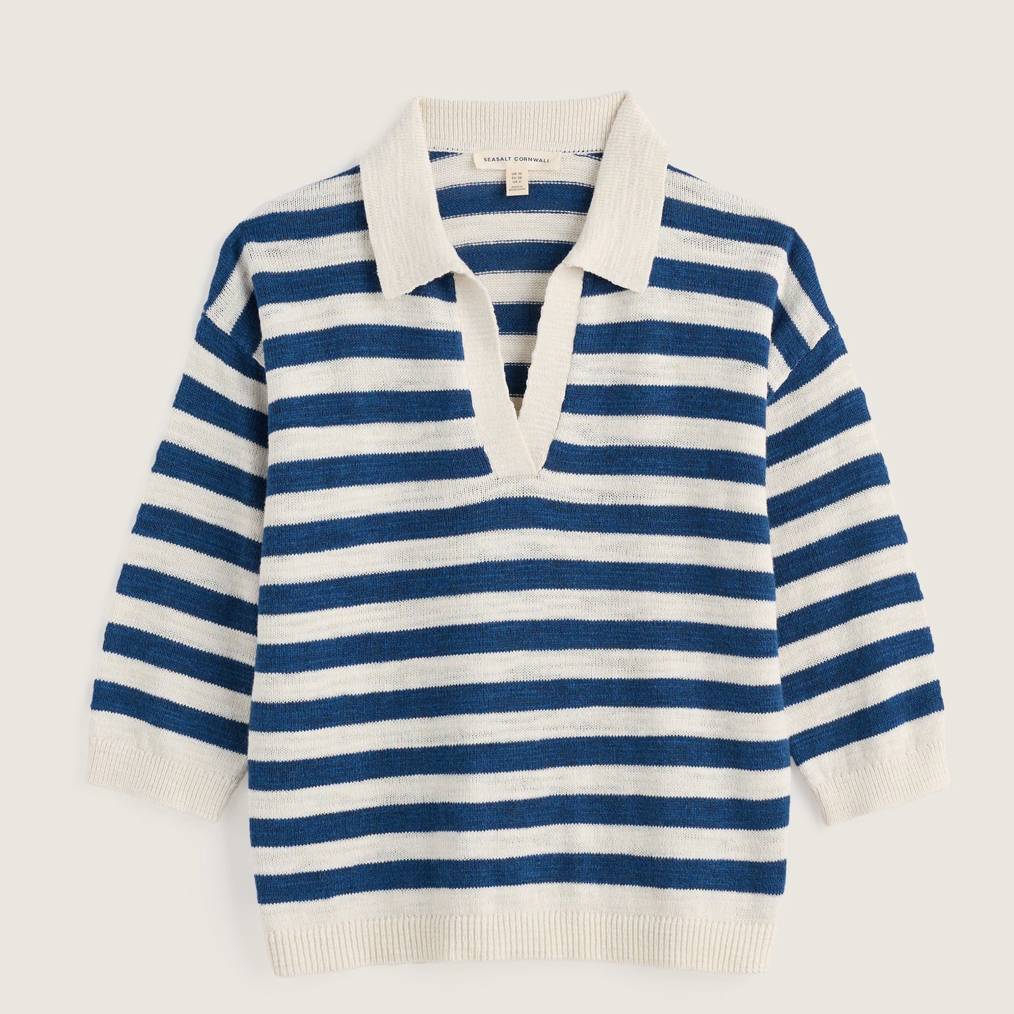 Seasalt Cornwall Gwynver Jumper in Dark Voyage Chalk