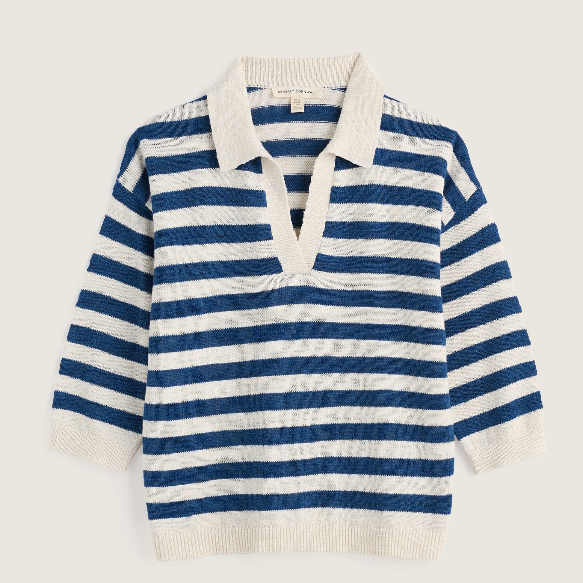 Seasalt Cornwall Gwynver Jumper in Dark Voyage Chalk