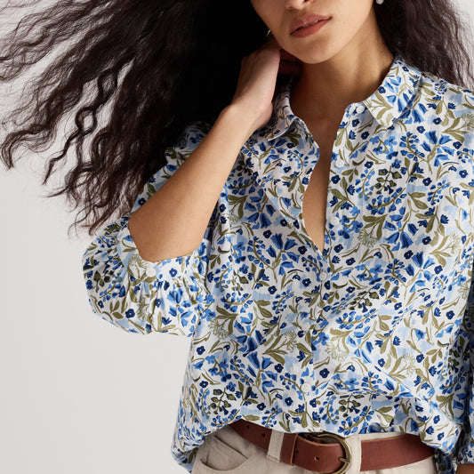 Seasalt Hope Cottage Shirt in Woodland Floral Chalk