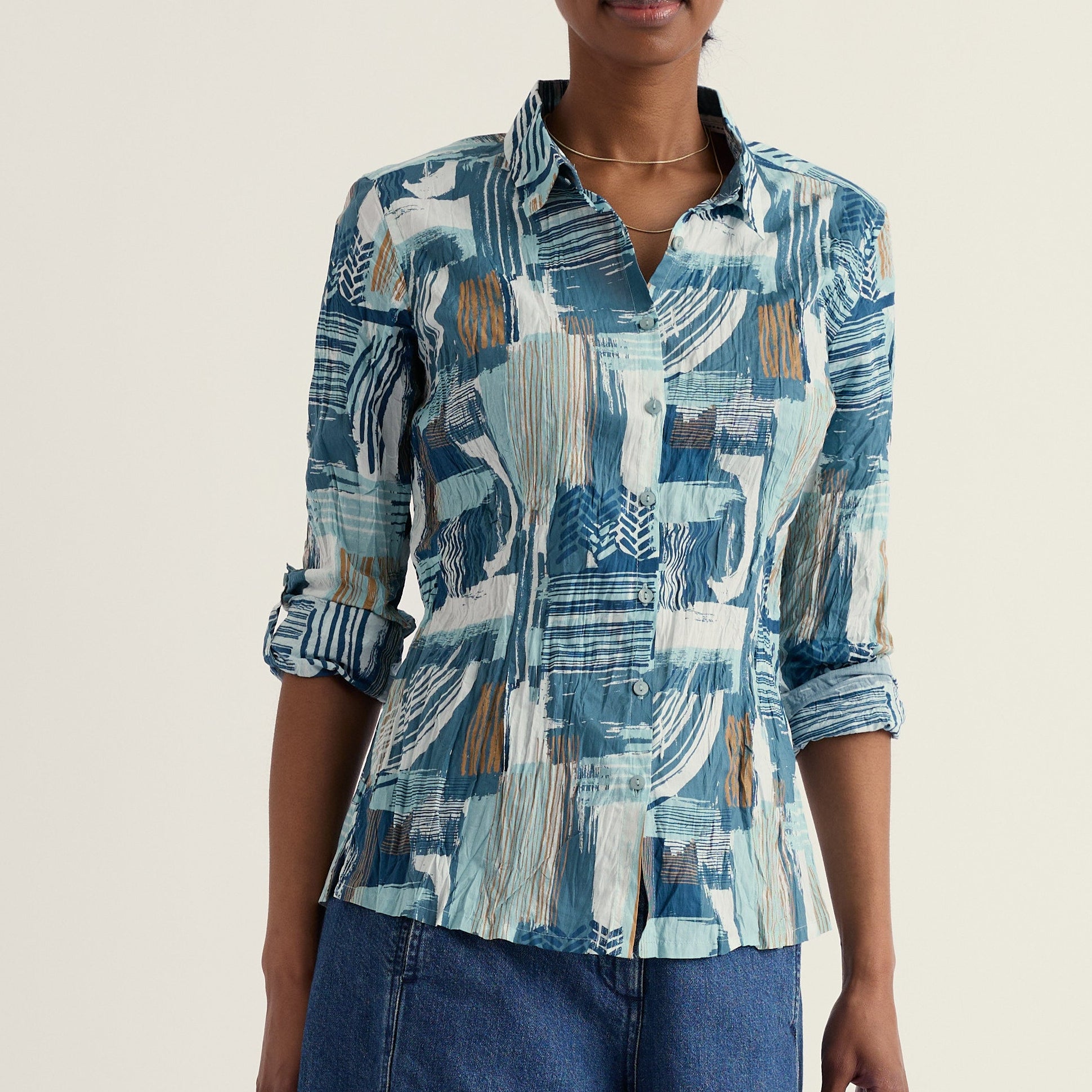 Seasalt Corwall Larissa Shirt in Arial Marks Reflection