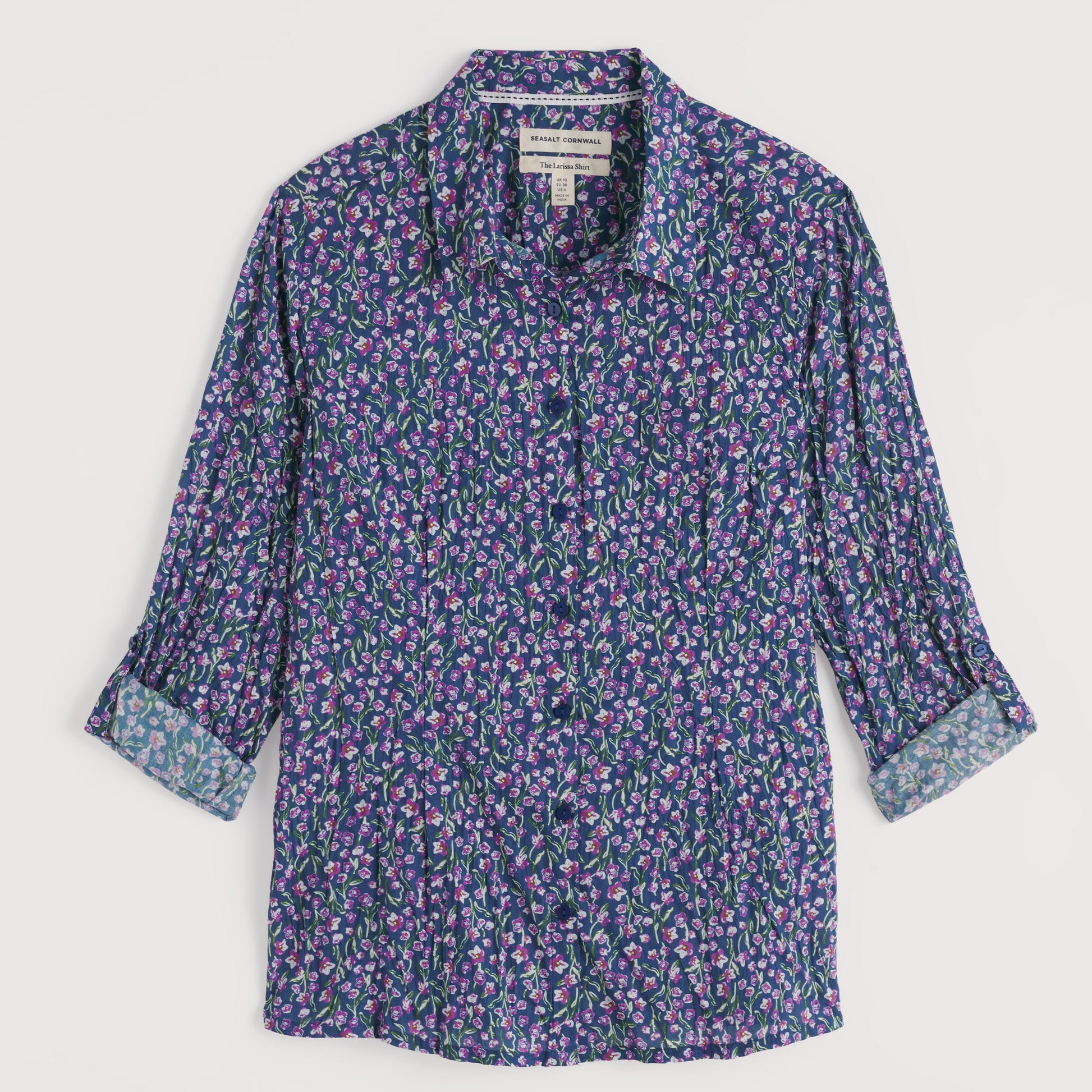 Seasalt Larissa Shirt Flax Flower Bright Orchid
