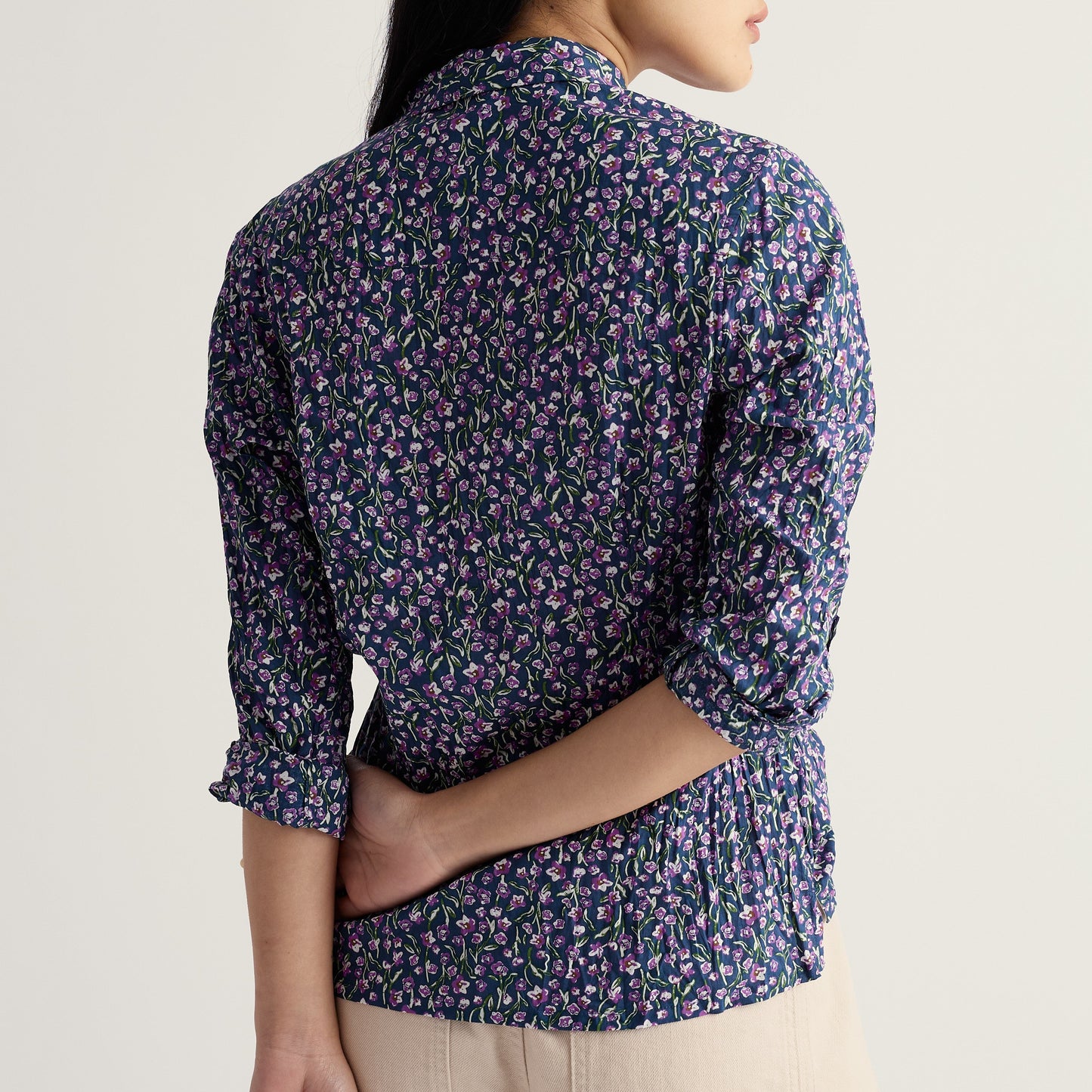 Seasalt Cornwall Larissa Shirt Pure Cotton Flax Flower Bright Ochid