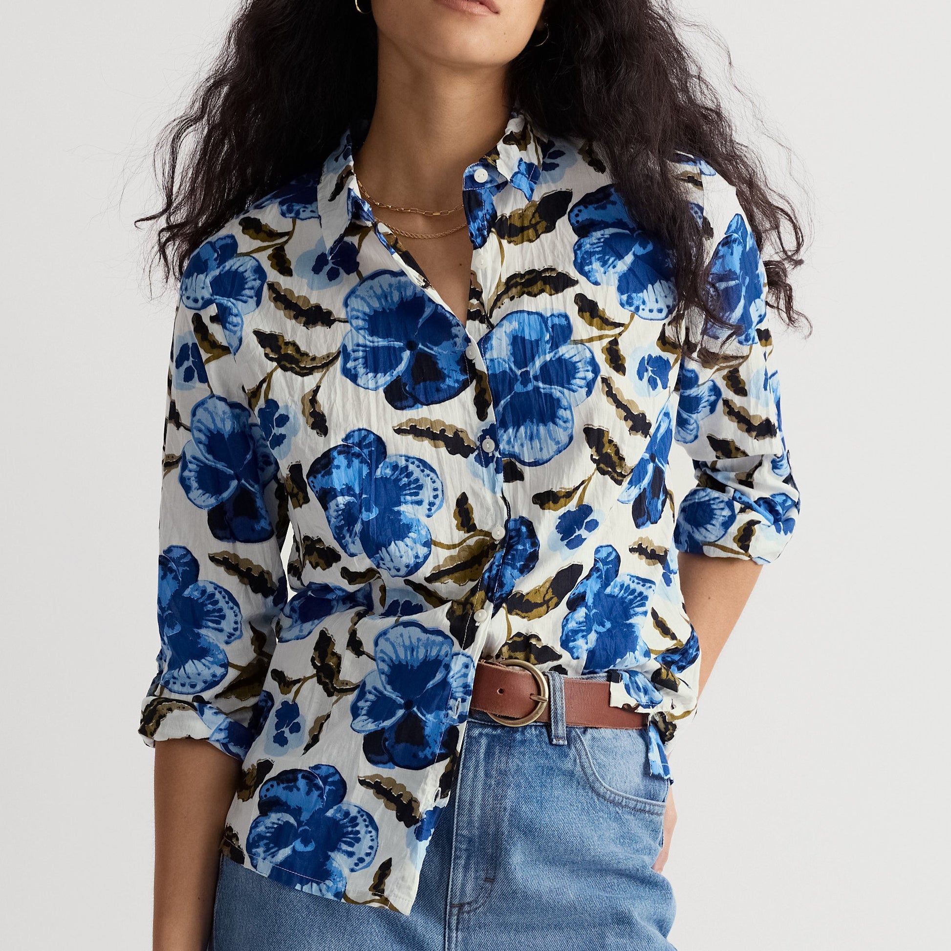 Seasalt Larissa Shirt Spring Pansy Chalk