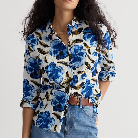 Seasalt Larissa Shirt Spring Pansy Chalk
