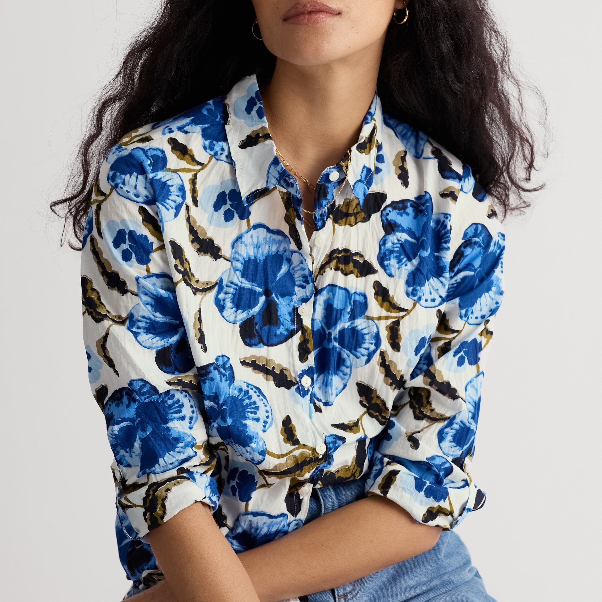 Seasalt Cornwall Pure Cotton Larissa Shirt Blue Pansy