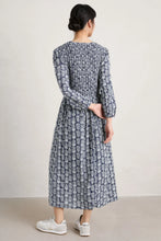 SEASALT's Meadowsweet maxi dress in lace stems maritime colourway, back view