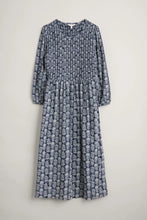 SEASALT's Meadowsweet maxi dress in lace stems maritime colourway, hanging dress
