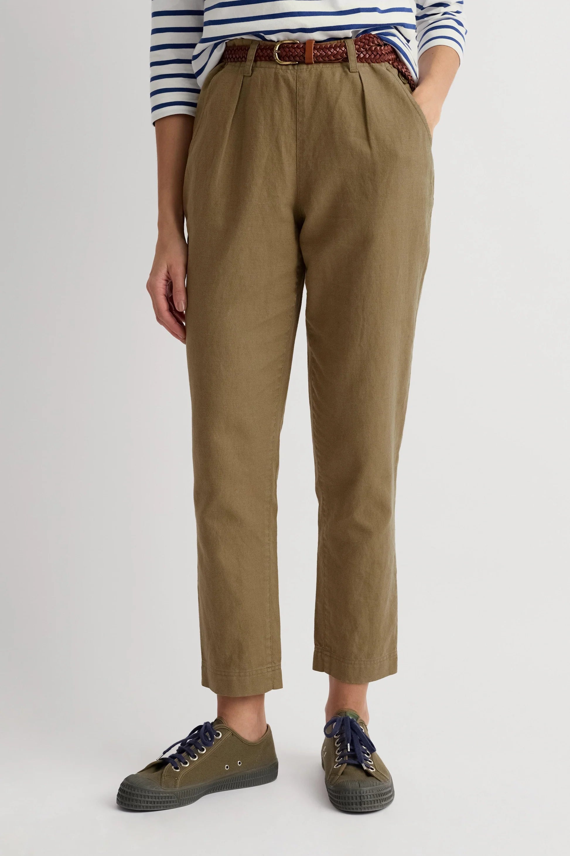 Seasalt women's tailored trouser in olive tan
