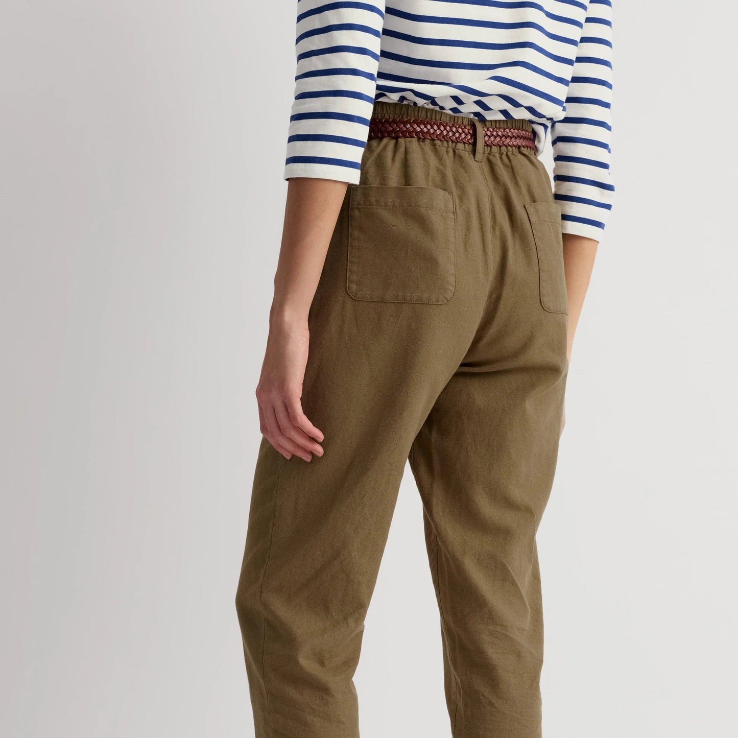 Seasalt Cornwall linen and cotton blen summer pants for women in tan