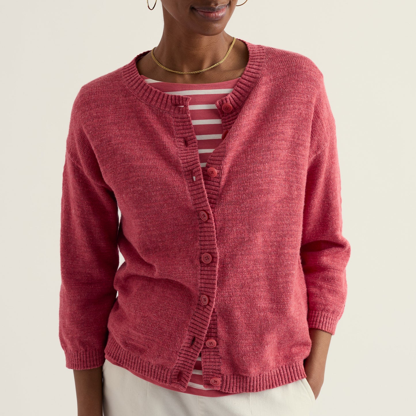 Seasalt Cornwall Cotton/Linen Cardigan Echinacea