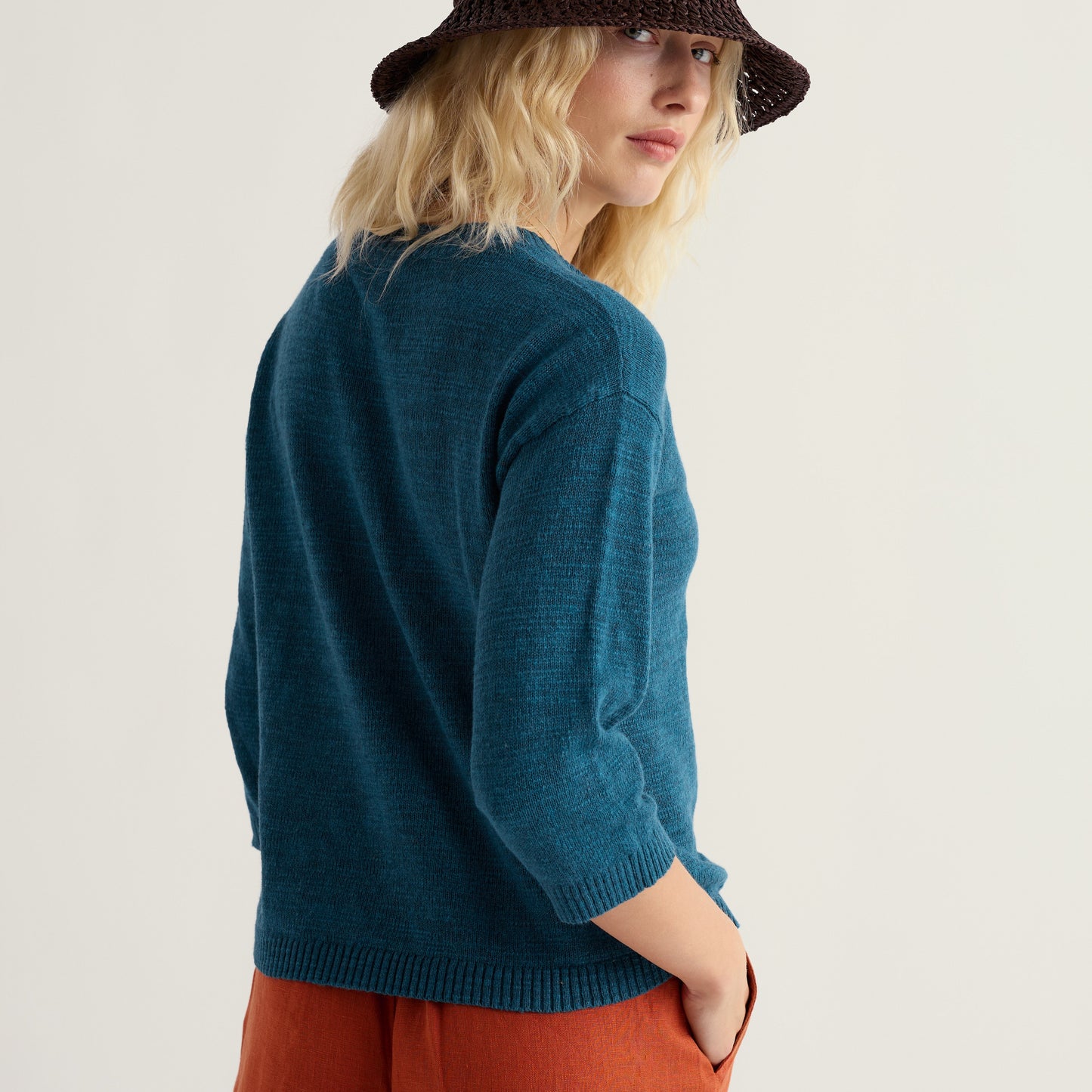 Seasalt Cardigan in Linen Blue
