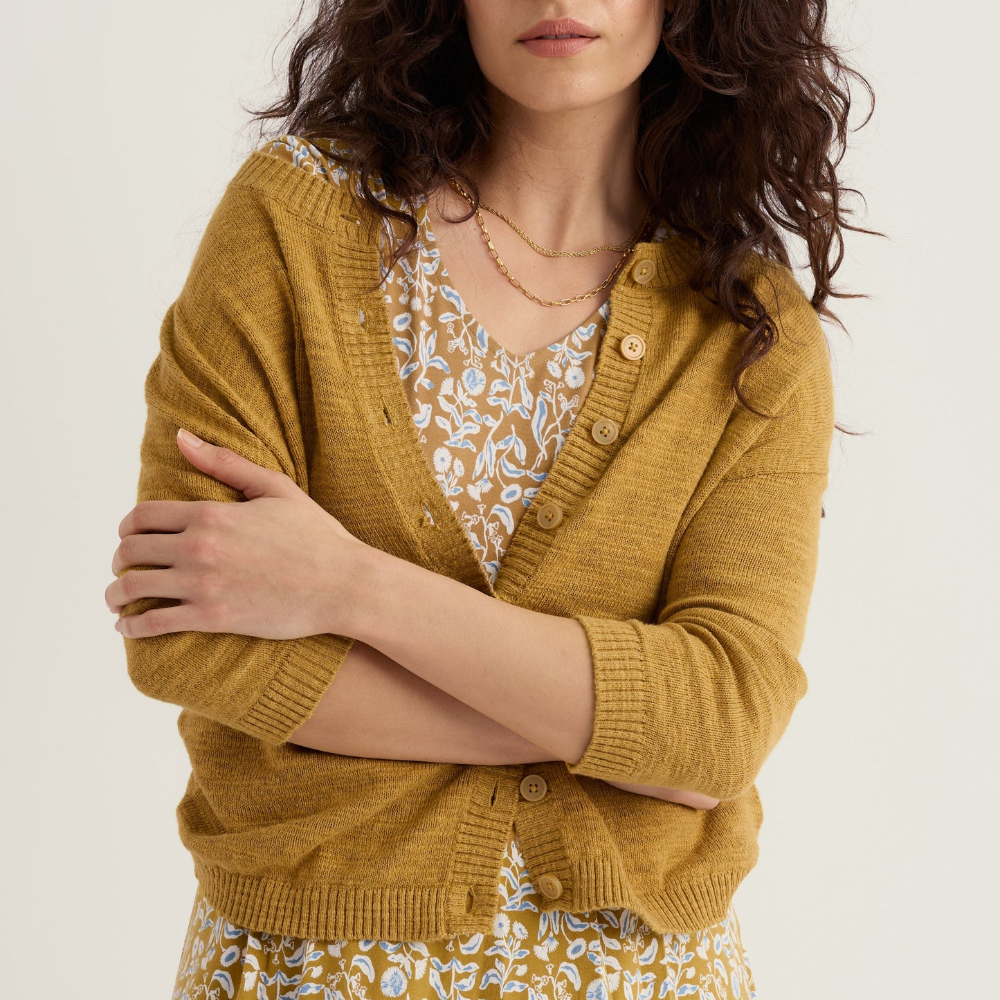 Seasalt Cornwall Pentire Steps Cotton Linen Cardigan Tansy