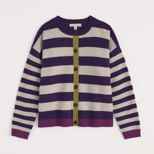 Seasalt Pinwell Cardigan Bright Shape Dark Violet Mix