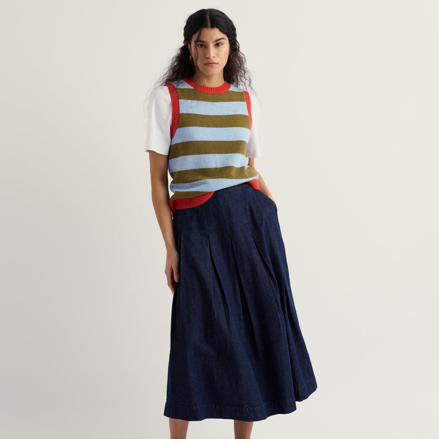 Seasalt Pinwell Vest Bright Shaped Seagrass mix