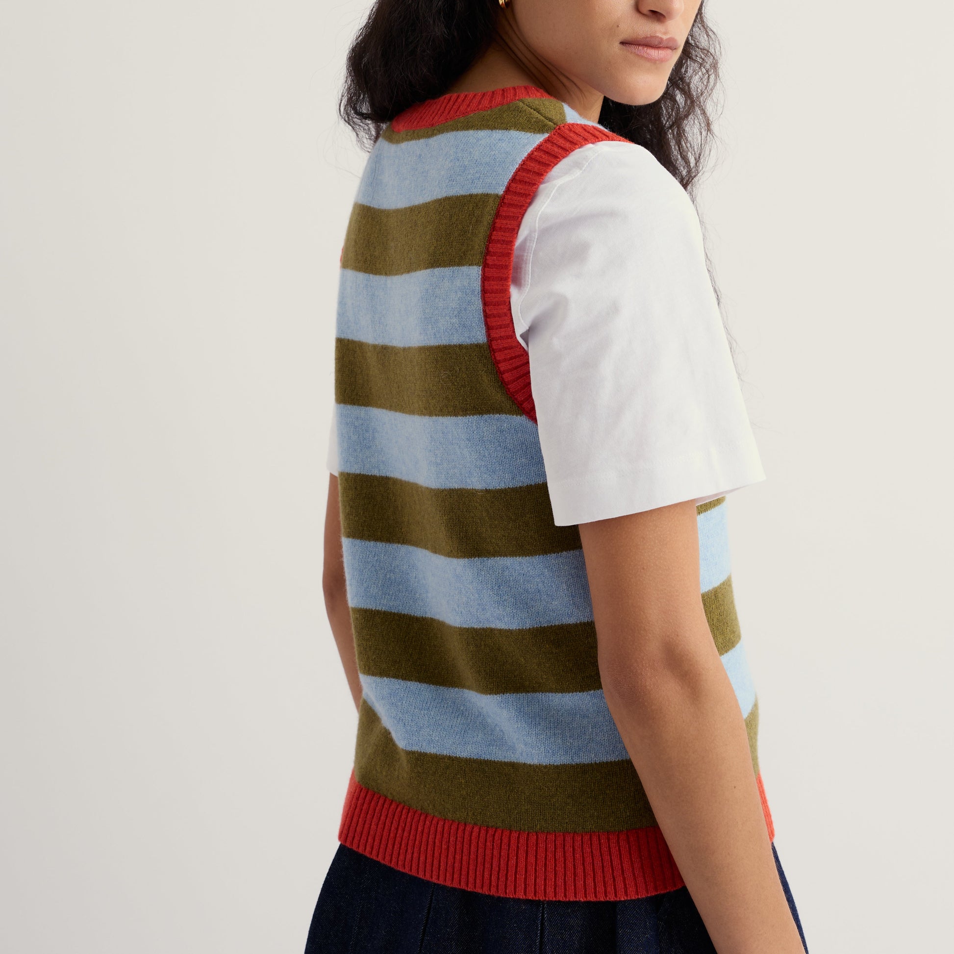 Seasalt Quality clothing Vest in Pinwell stripes