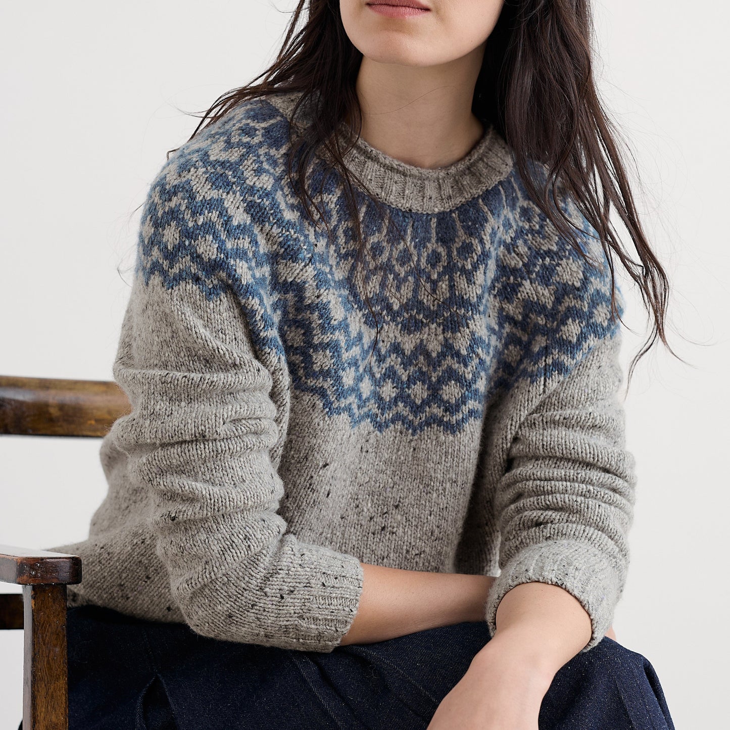 Seasalt Port Kinnis JUmper in Merino Wag Tail Tr Shore