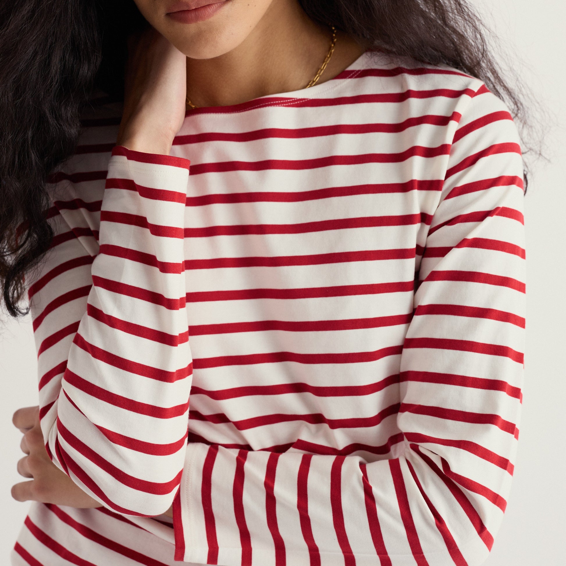 Seasalt Cornwall Organic Cotton Deep Rust Breton Sailor Shit