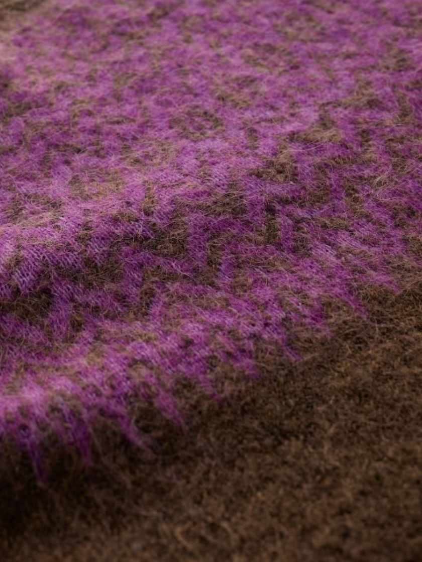 Close up of Fair Isle pattern in the Spruce Frost Jumper - Hellebore Gully Wild Orchid