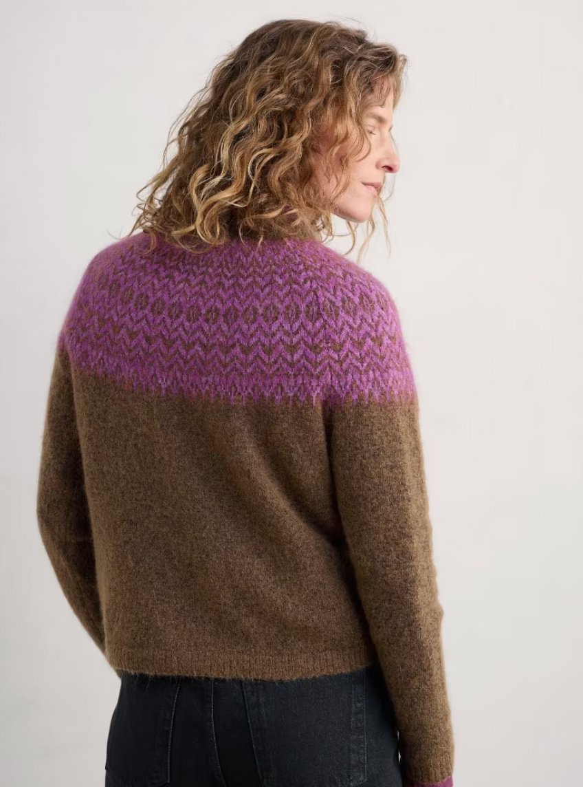 Spruce Frost Jumper - Hellebore Gully Wild Orchid, back view of women's sweater